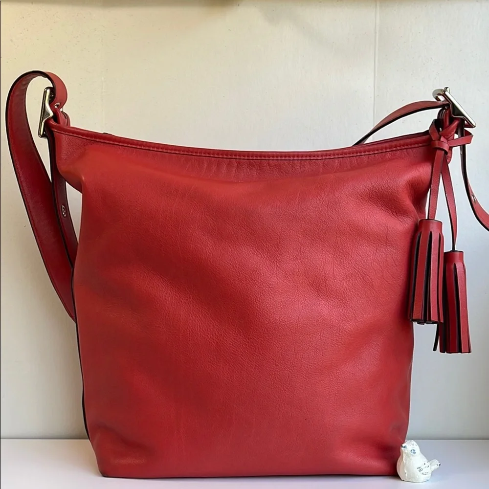 COACH Legacy Leather Duffle Bag In Coral Red